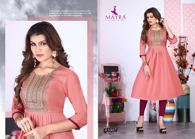 Mayra Anaya New Fancy Wear Cotton Designer Cotton Slub Kurti Collection